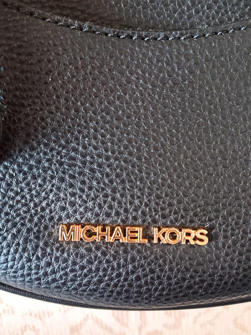 Michael Kors Black Leather Crescent Crossbody Bag - Picture 6 of 9